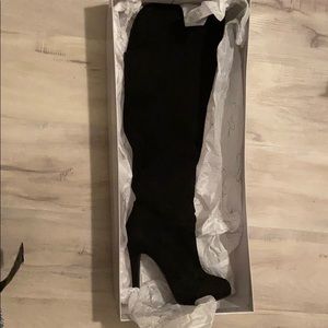 Jessica Simpson over the knee black suede boots